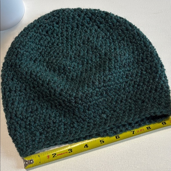 Hand Made Deep Sea Green Cotton Yarn Mens Beanie - Picture 5 of 7
